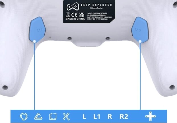 Deep Explorer Wireless Controller White Ps4 Ps3 Pc