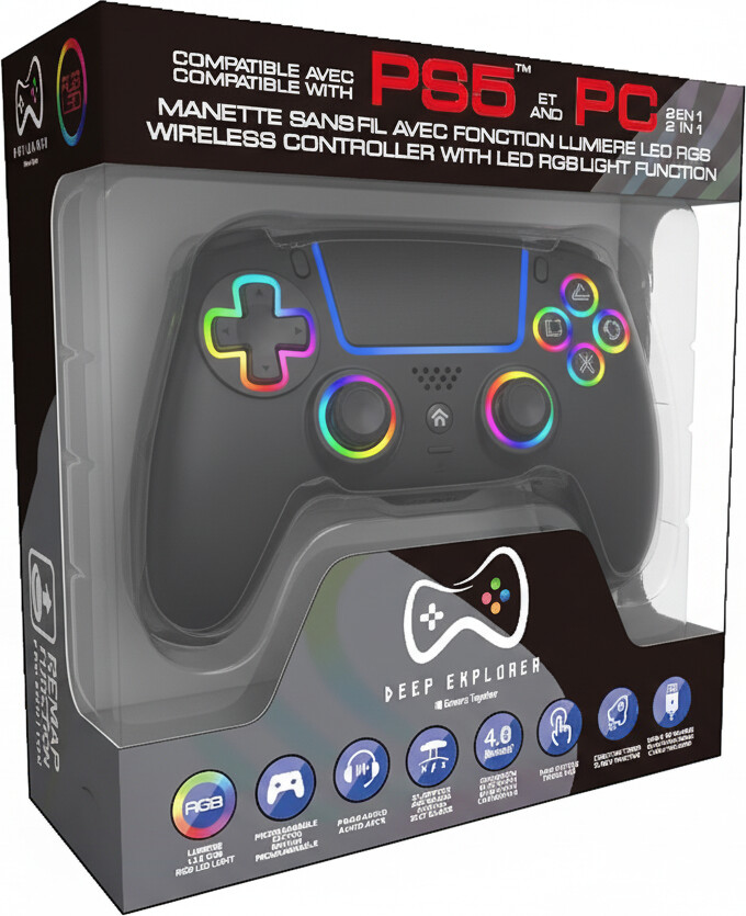 Deep Explorer - Wireless Rgb Pro Controller - Ps5 Black