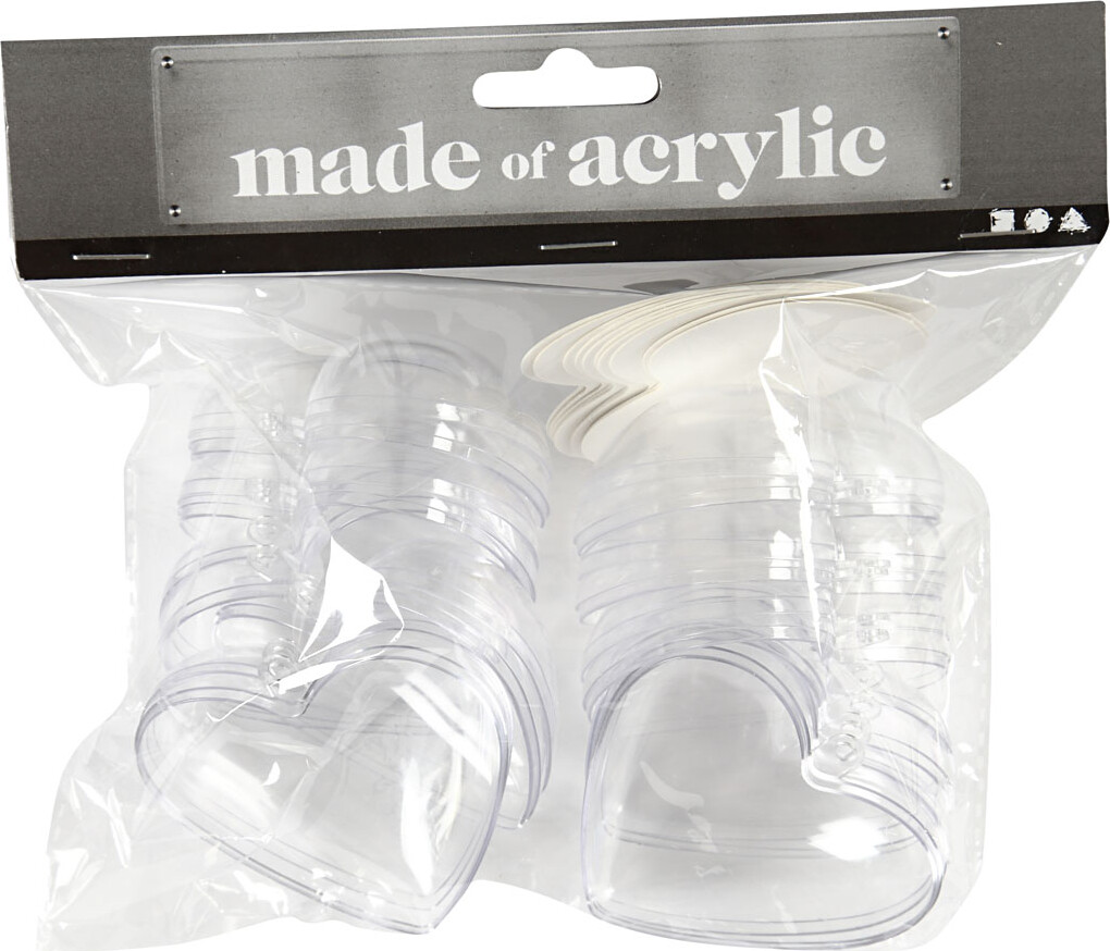 Deko-Hjerte - H 6 5 Cm - Transparent - 10 Stk