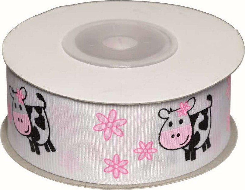Dekobånd Hvid Mkøer 25Mm 10M - Polyester