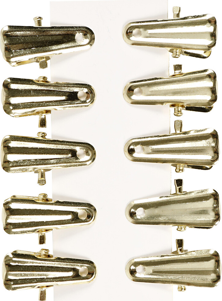 Dekorationsklemmer - L 27 Mm - B 14 Mm - Guld - 10 Stk