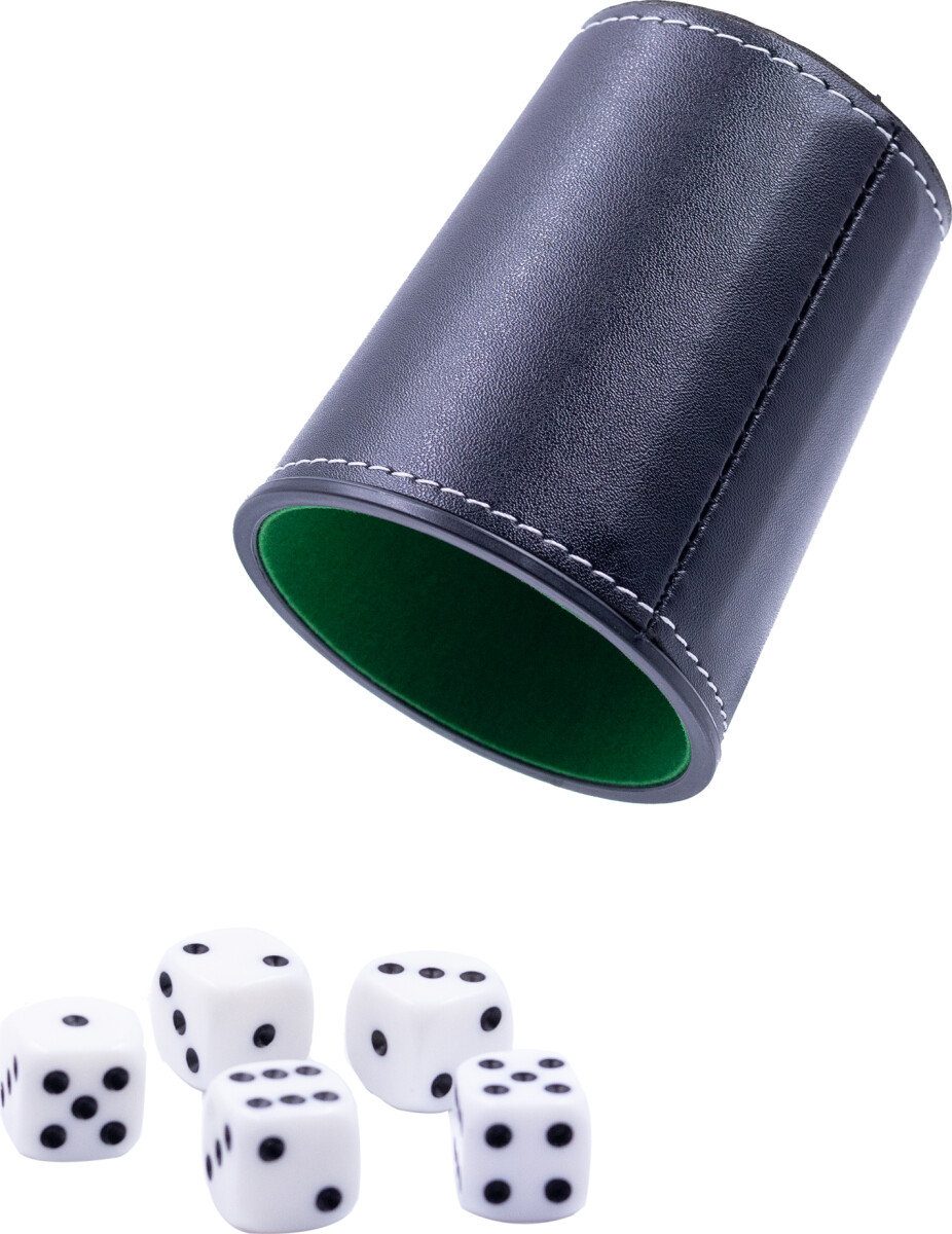 Raflebæger - Deluxe Rafle Sæt Med 5 Terninger