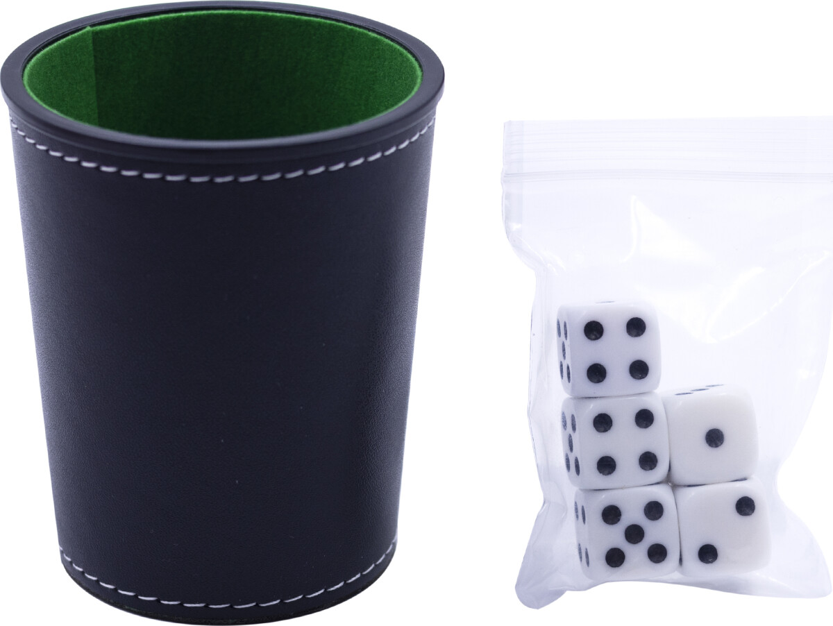 Raflebæger - Deluxe Rafle Sæt Med 5 Terninger