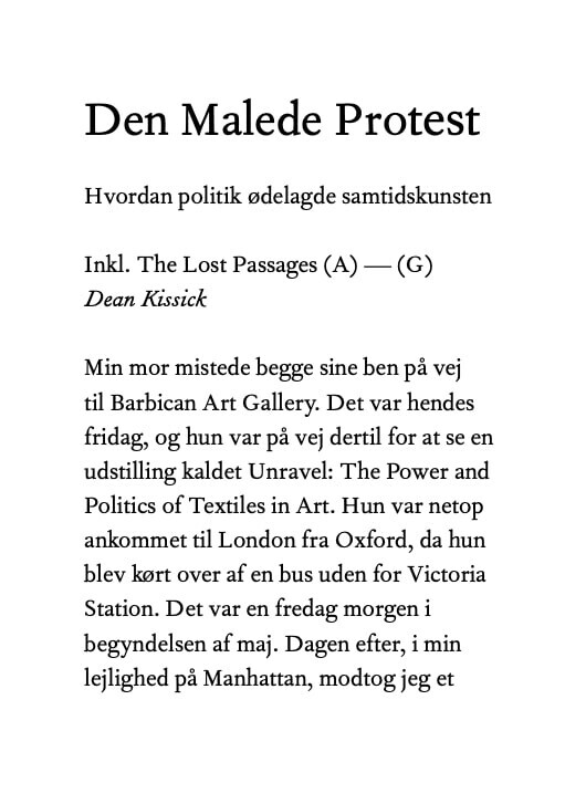Den Malede Protest Inkl The Lost Passages - Hvordan Politik Ødelagde