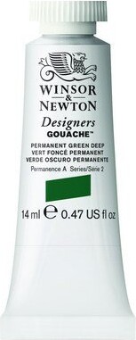 Winsor Newton - Akvarelfarve - Gouache - Permanent Green Deep 14 Ml