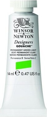 Winsor Newton - Akvarelfarve - Gouache - Permanent Green Light 14 Ml