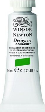 Winsor Newton - Akvarelfarve - Gouache - Permanent Green Middle 14 Ml