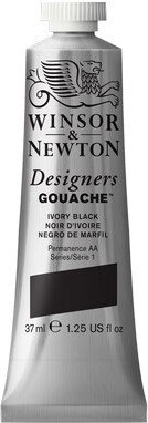 Winsor Newton - Akvarelfarve - Designers Gouache - Ivory Black 37 Ml