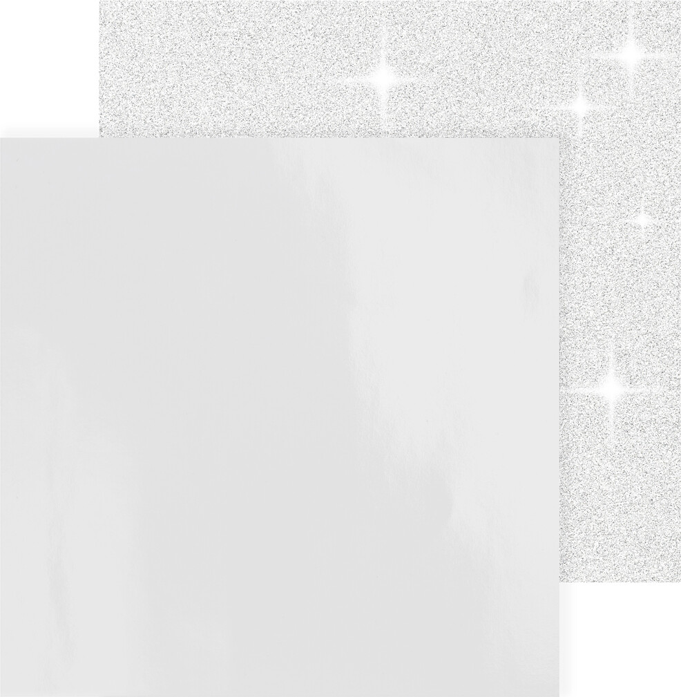 Designpapir - Glimmer - 30 5X30 5 Cm - 120 128 G - Hvid - 2 Ark