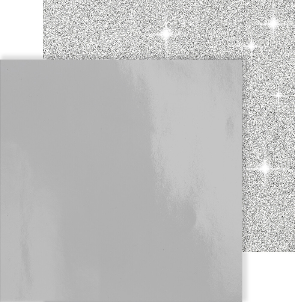 Designpapir - Glimmer - 30 5X30 5 Cm - 120 128 G - Sølv - 2 Ark