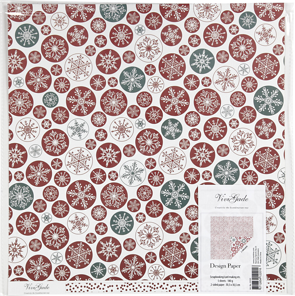 Designpapir - Iskrystaller Og Prikker - 30 5X30 5 Cm - 180 G - 5 Ark