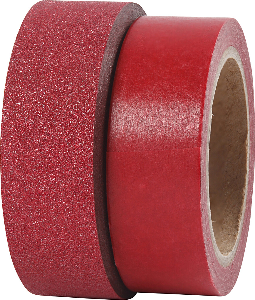 Designtape - B 15 Mm - Rød - 2 Ruller