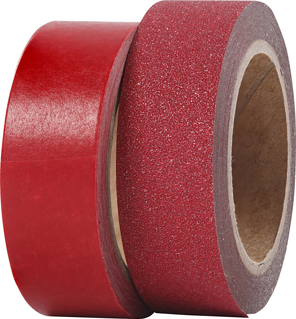 Designtape - B 15 Mm - Rød - 2 Ruller