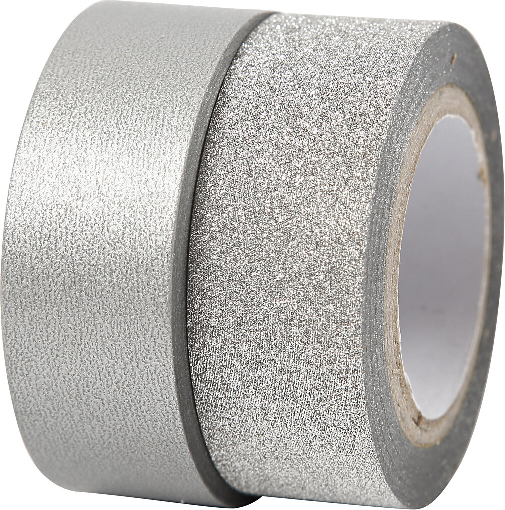 Designtape - B 15 Mm - Sølv - 2 Ruller