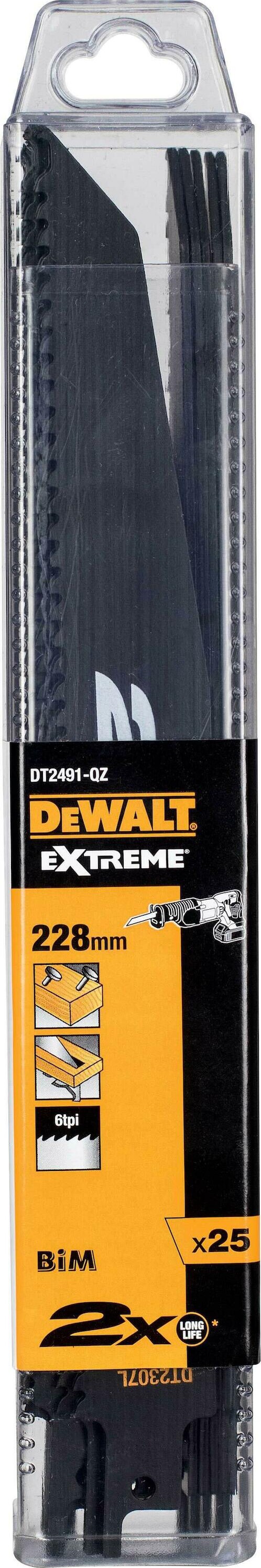 Dewalt Dt2491-Qz Reciprocating Saw Blade 2X Bim 228X42Mm Extra-Thick Wood