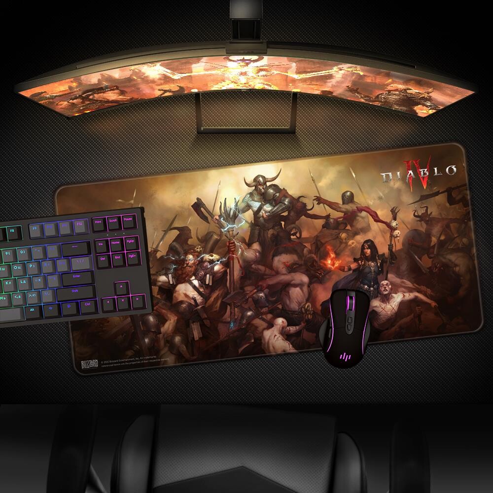Diablo Iv - Desk Mat - Skrivebordsmåtte - Heroes - 90X42 Cm