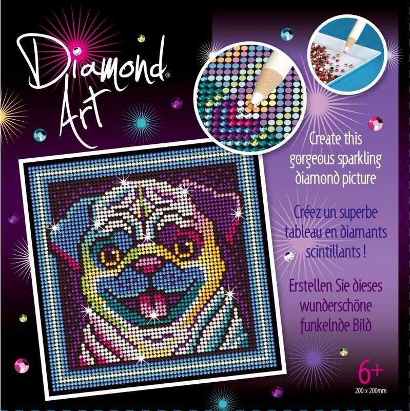 Diamond Art - Mops Hund - 20 X 20 Cm