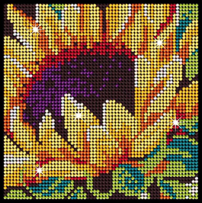 Diamond Art - Solsikke Blomst - 20 X 20 Cm