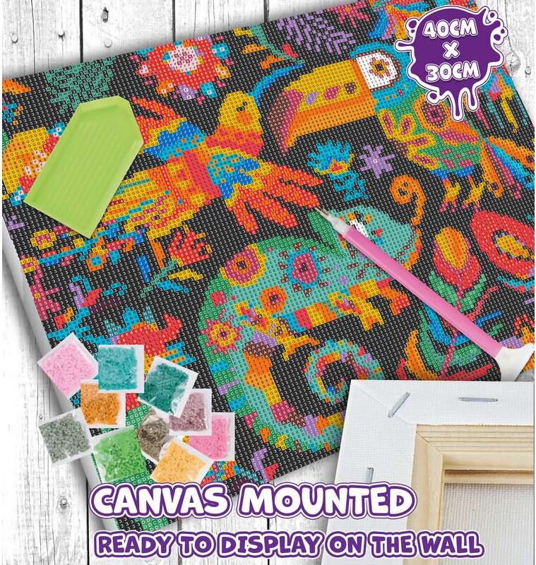 Diamond Art Painting Kit På Lærred - 30X40 Cm - Fiesta - Splat