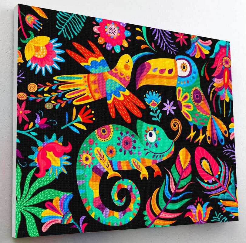 Diamond Art Painting Kit På Lærred - 30X40 Cm - Fiesta - Splat