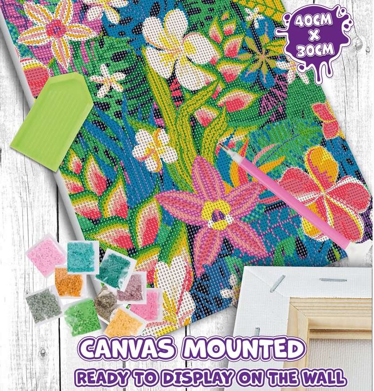 Diamond Art Painting Kit På Lærred - 30X40 Cm - Sommer - Splat