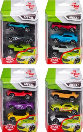 Dickie Toys - Metal Legetøjsbiler - Assorteret - 3-Pak