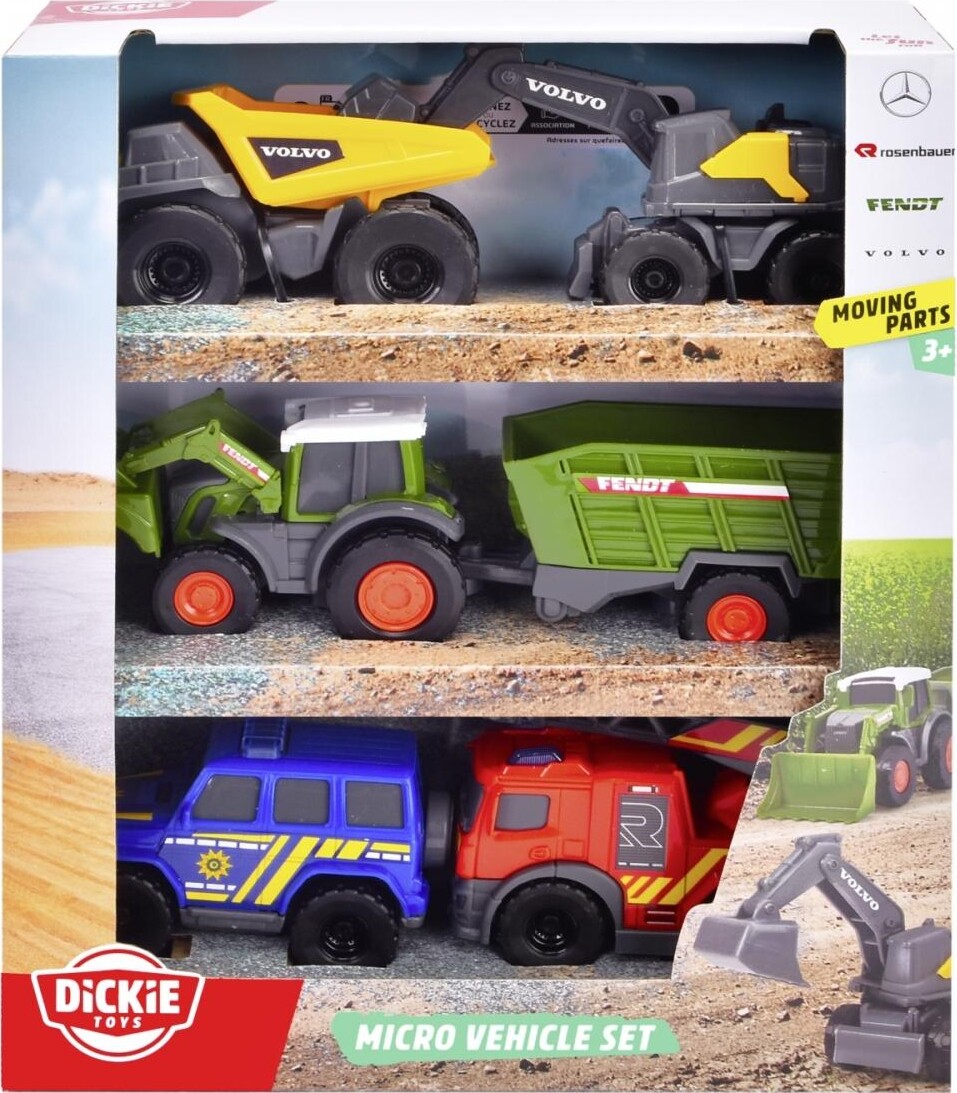 Dickie Toys - Legetøjsbiler - Micro Vehicle Set - 5 Køretøjer