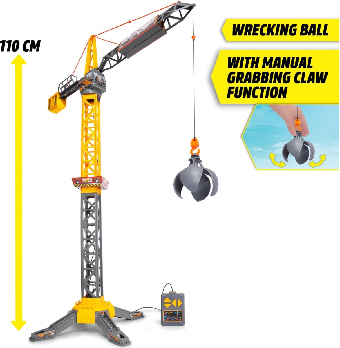 Dickie Toys - Mighty Crane - Fjernstyret Kran Legetøj - 110 Cm