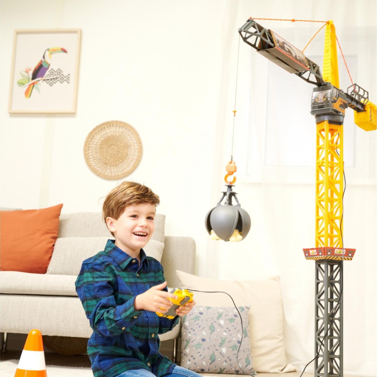 Dickie Toys - Mighty Crane - Fjernstyret Kran Legetøj - 110 Cm
