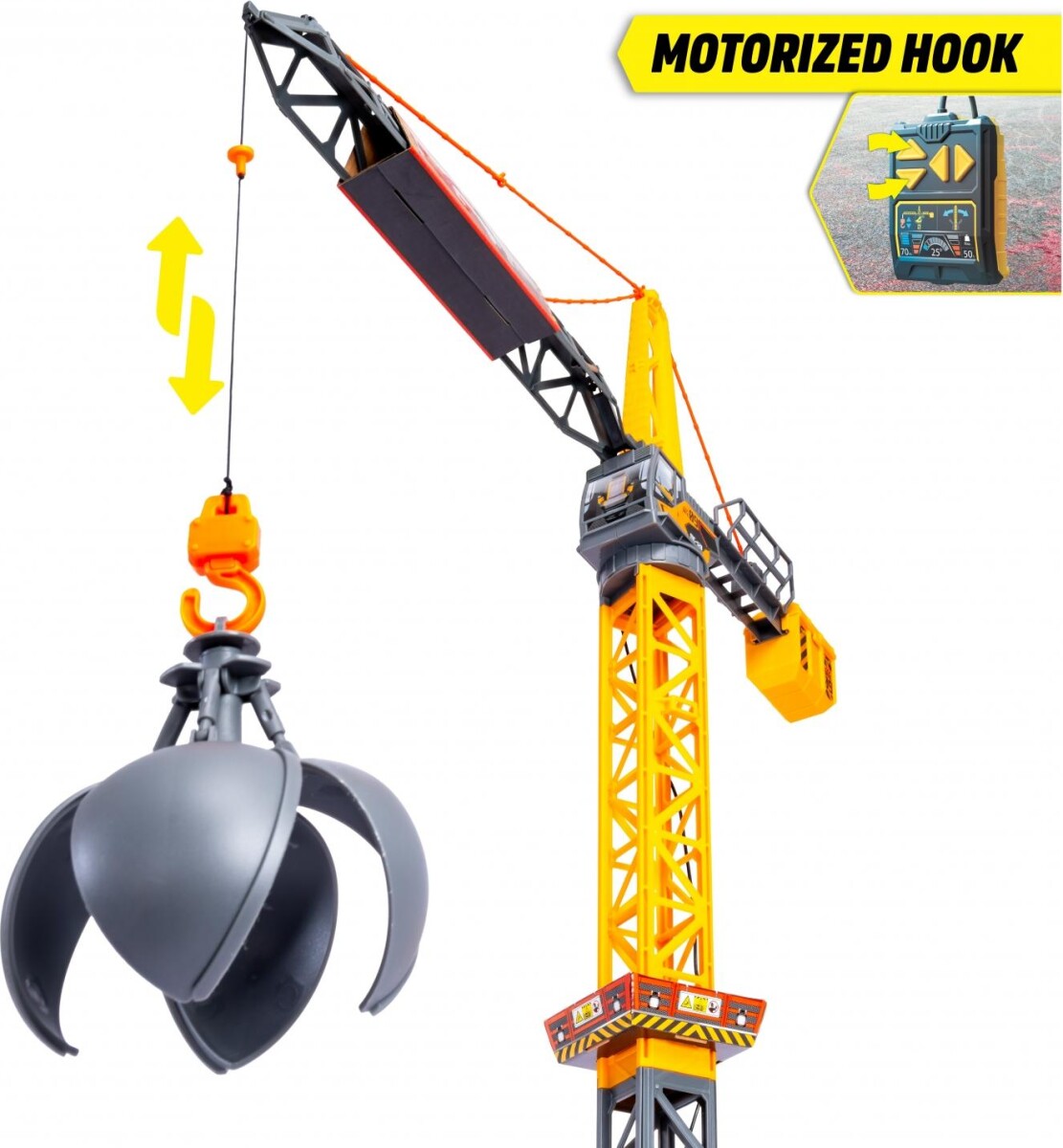 Dickie Toys - Mighty Crane - Fjernstyret Kran Legetøj - 110 Cm