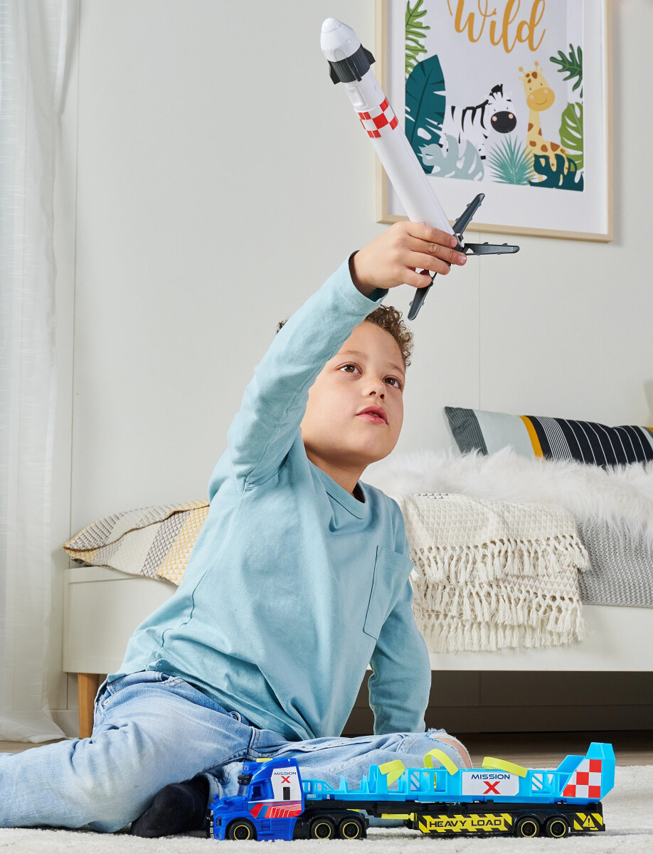 Dickie Toys - Space Mission Truck Med Raket - Med Lys Og Lyd