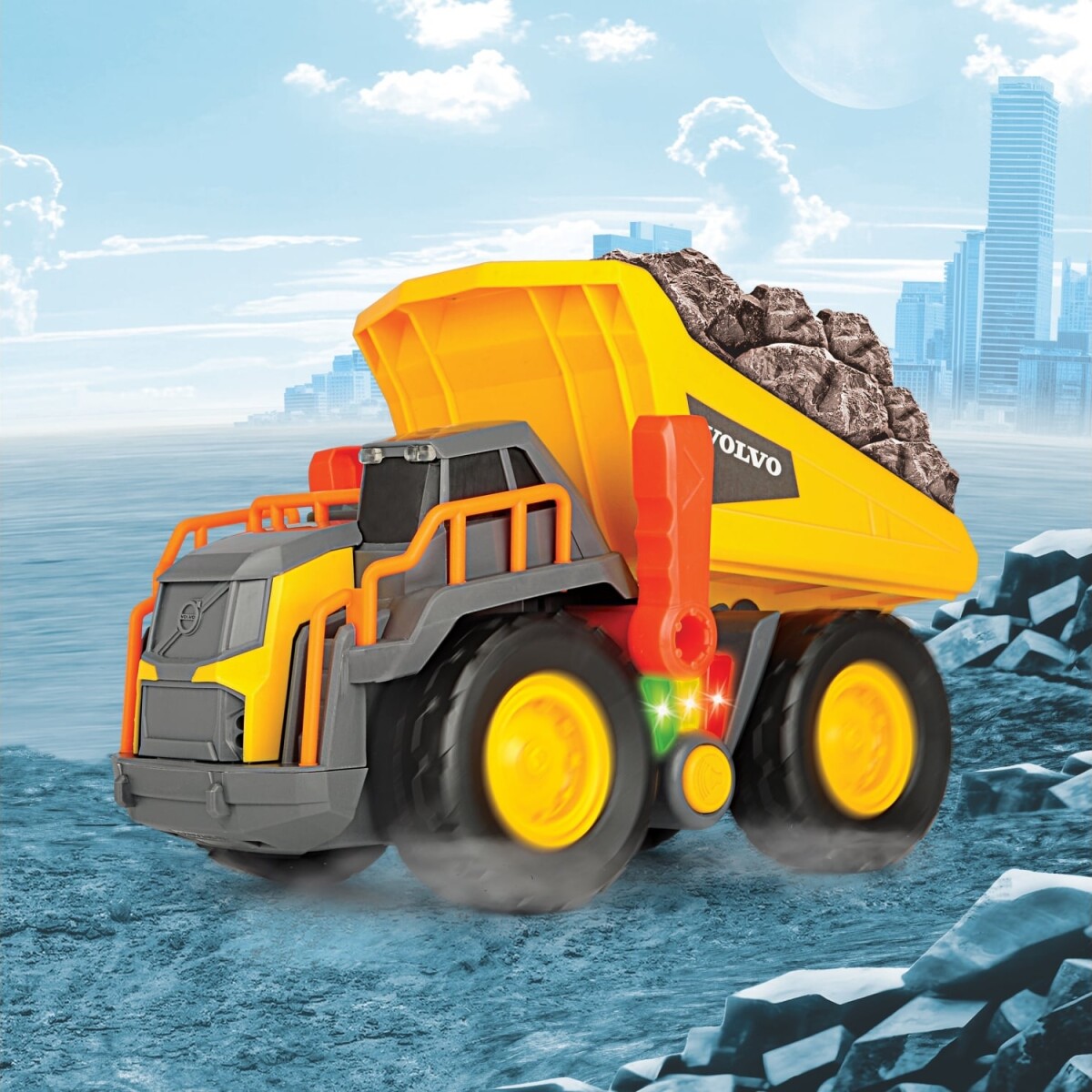 Dickie Toys - Volvo Power Dump Truck - Lys Lyd - Dumper