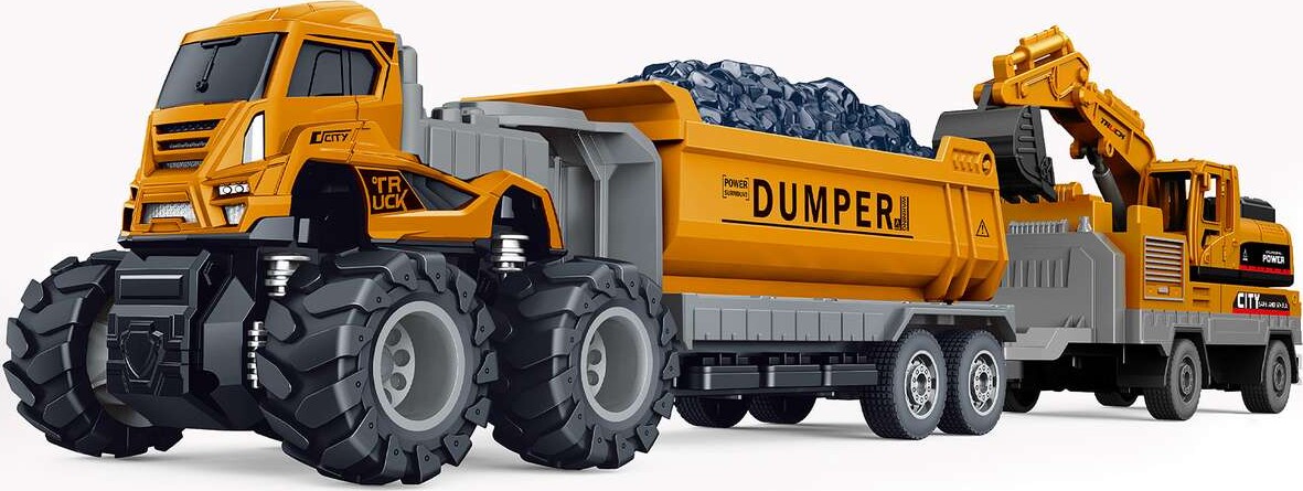 Die-Cast Dumper Whangers Excavator Friction - Klx Toys