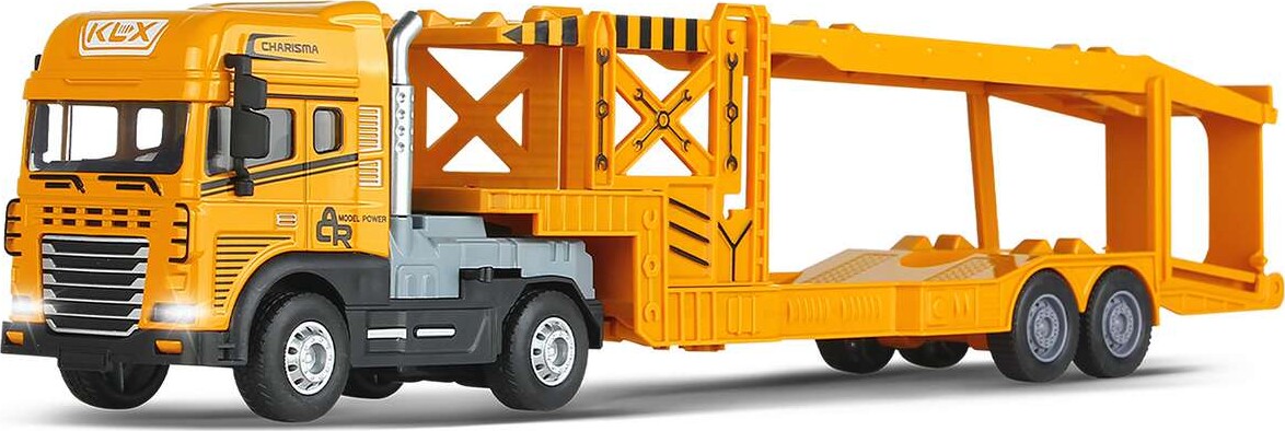 Die-Cast Truck With Auto Trailer Wlight Sound - Klx Toys