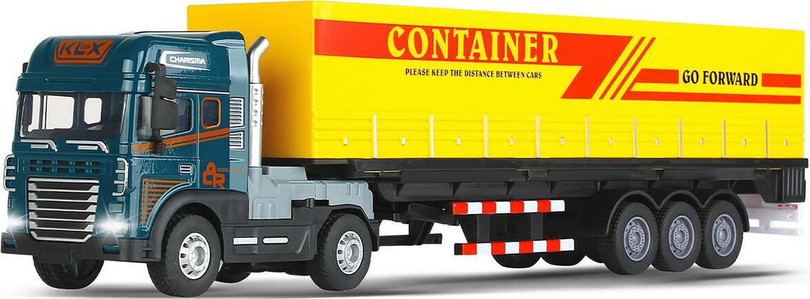 Die-Cast Truck With Cargo Trailer Wlight Sound - Klx Toys