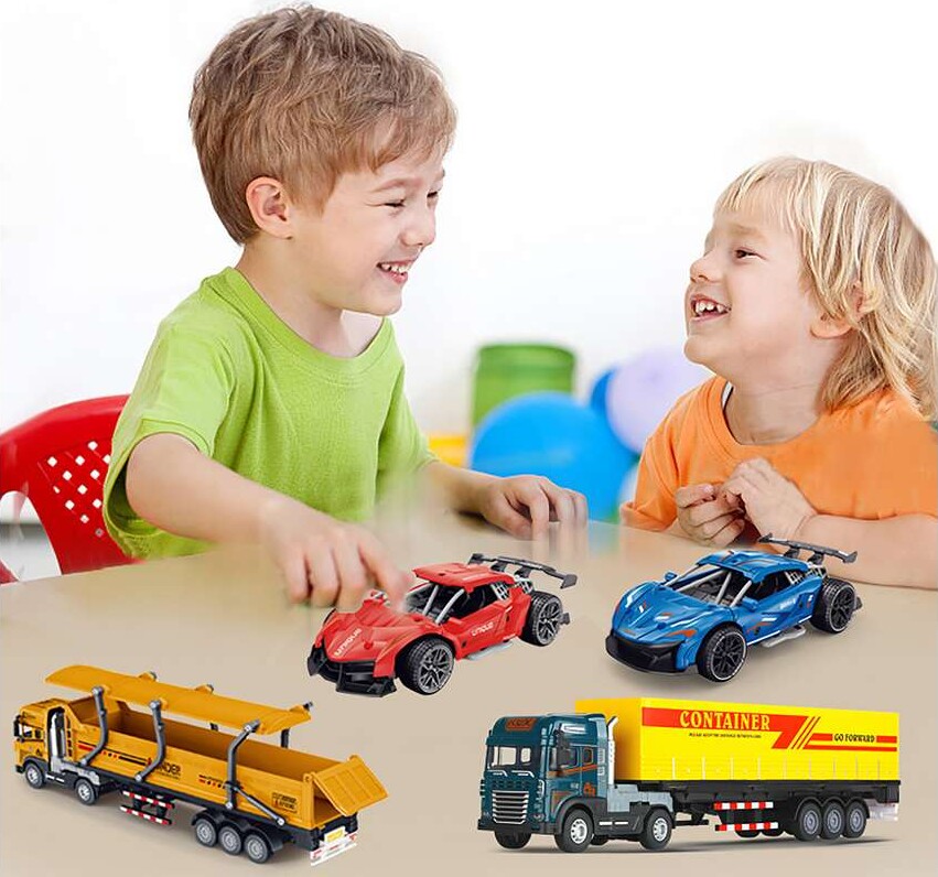 Die-Cast Truck With Cargo Trailer Wlight Sound - Klx Toys