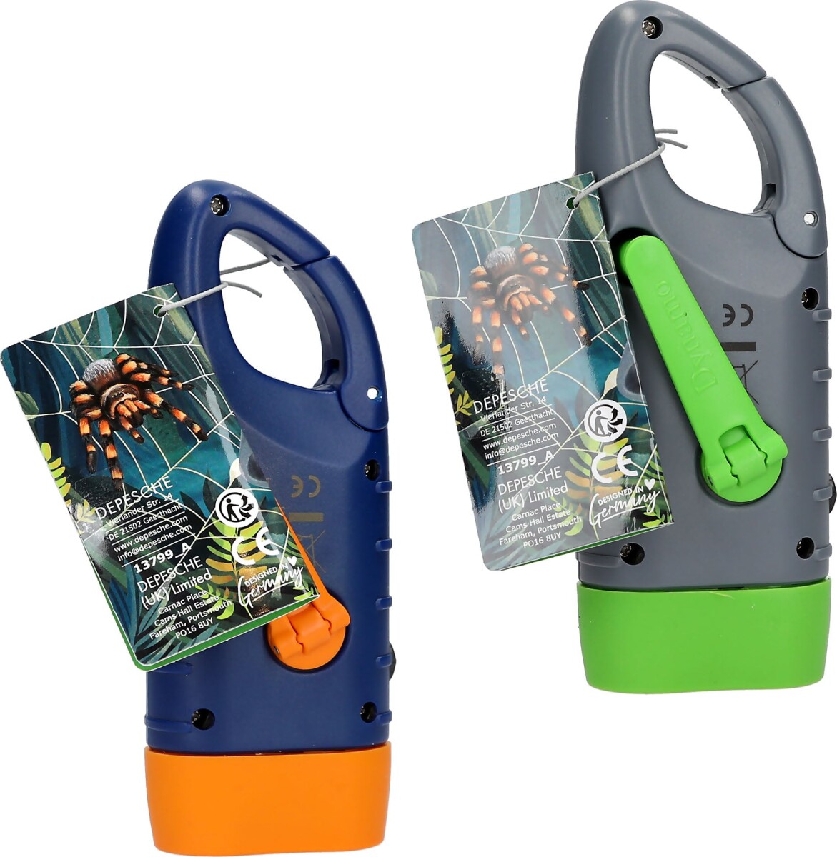 Dino World - Adventure World Dynamo Lygte - Dynamic Blue-Orange Or Grey