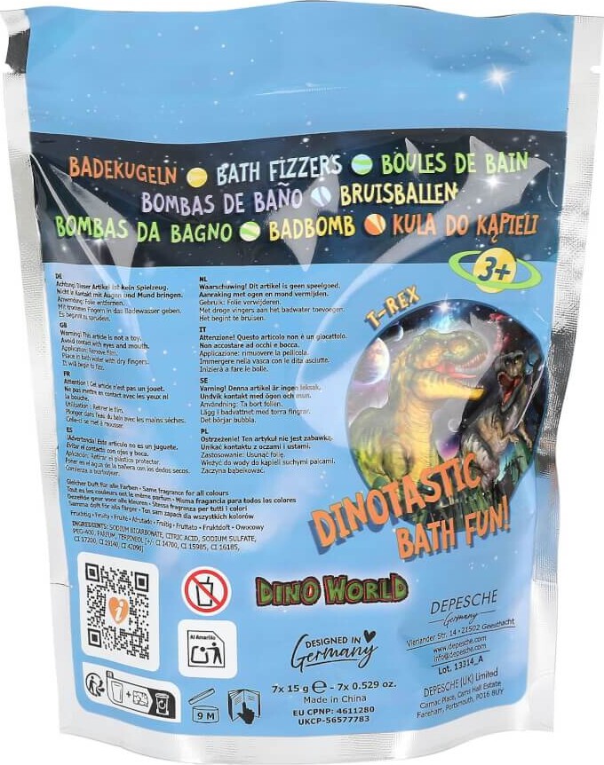 Badebomber Til Børn - Galaxy - Dino World - 7 Stk