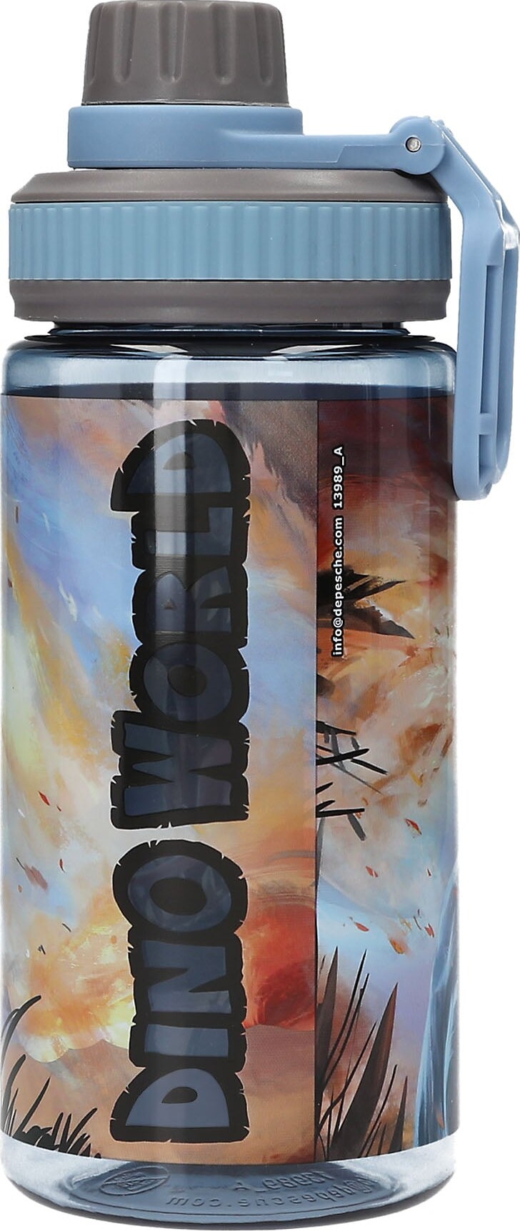 Dino World - Dinosaur Drikkedunk Til Børn - Grå Blå - 500 Ml