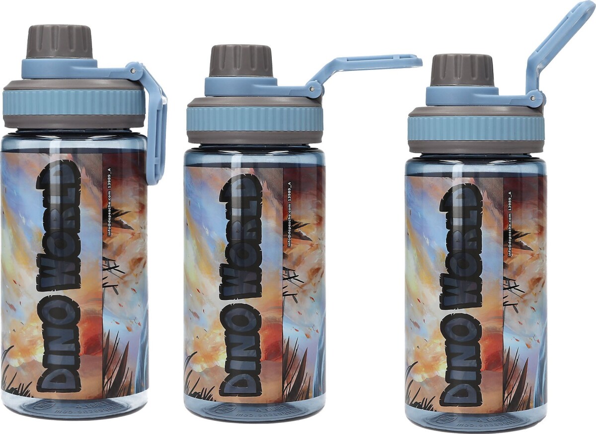 Dino World - Dinosaur Drikkedunk Til Børn - Grå Blå - 500 Ml