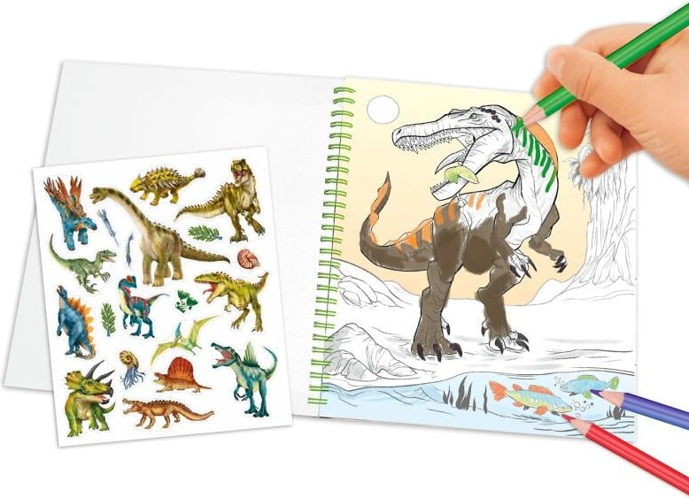 Dino World - Malebog Med Paillet Øje