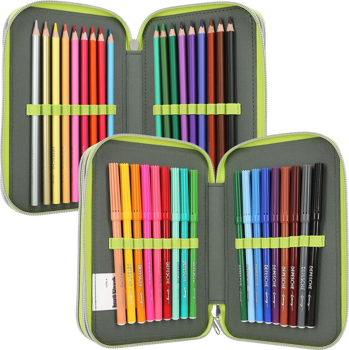 Dino World - Trippel Penalhus Med Indhold - Reflektiv