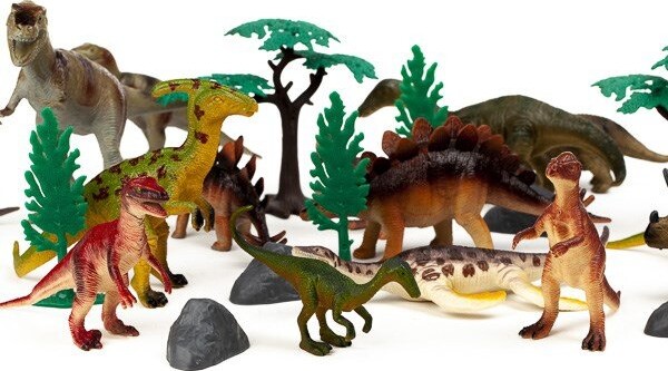 Dinosaur Figurer - 30 Stk I Bøtte - Med Ar Funktion - Wenno