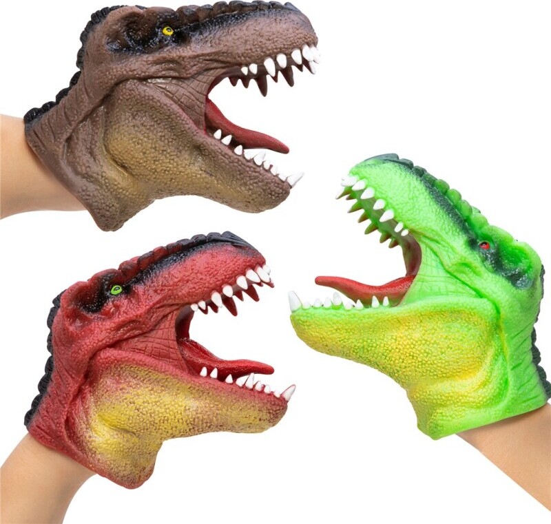 Dinosaur Hånddukke I Gummi - Assorterede