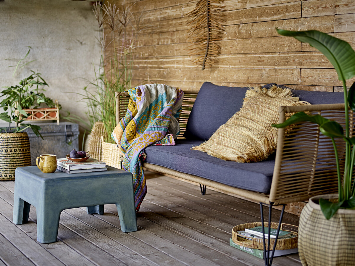 Bloomingville - Diora Kurv I Flet - Sort - Søgræs - 2 Stk