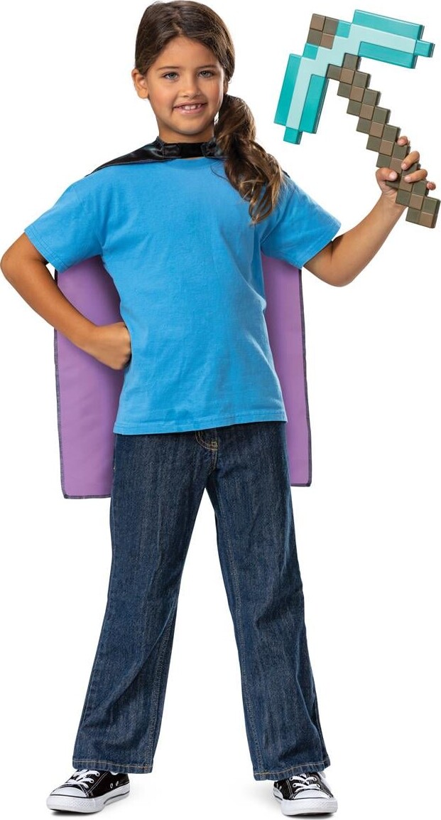 Disguise - Minecraft Kostume - Pickaxe Økse Og Kappe