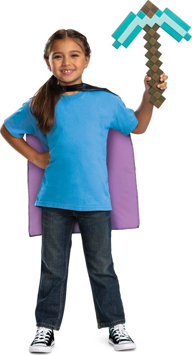 Disguise - Minecraft Kostume - Pickaxe Økse Og Kappe
