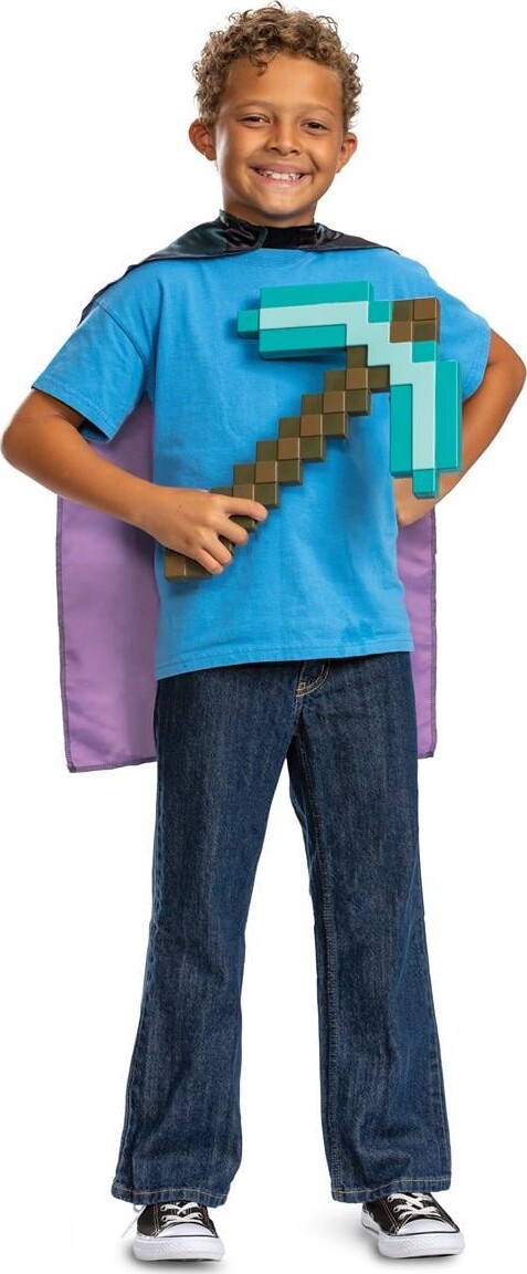 Disguise - Minecraft Kostume - Pickaxe Økse Og Kappe