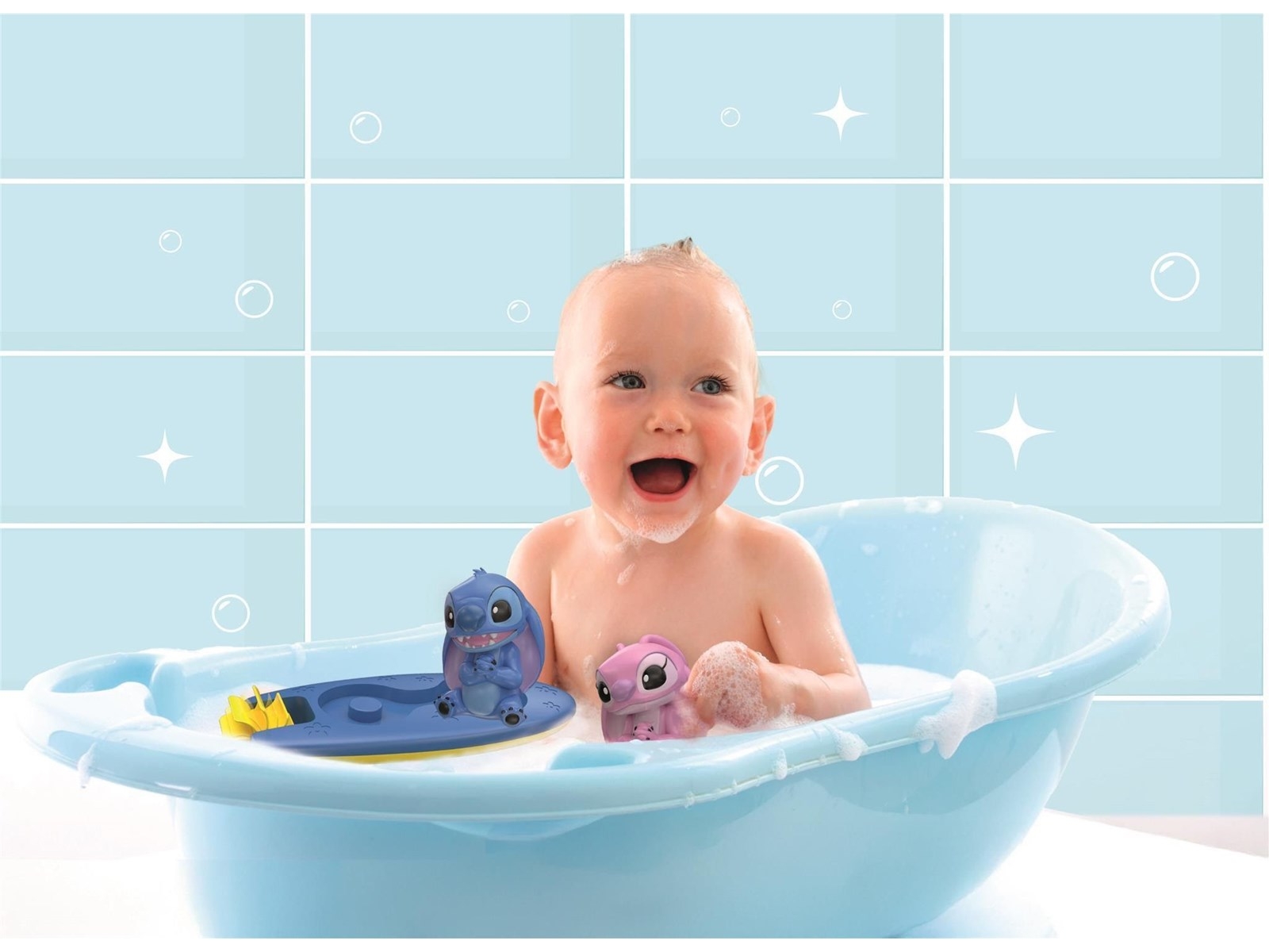 Clementoni - Stitch Angel Bath Toy Surf Set - Disney Baby