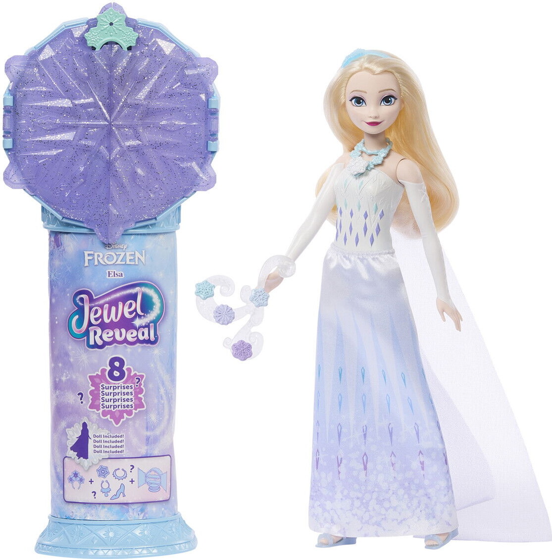 Frozen - Elsa Jewel Reveal Dukke - Disney Frost - Mattel Jjy36